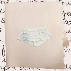lowrise micro mini shorts with stud accents